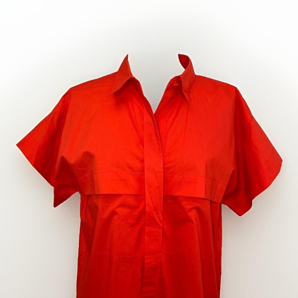 Hunter Bell Tuckernuck Addison Dress Sz M Cherry Red Orange Mini Preppy - Picture 3 of 16